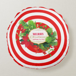 Almofada Redonda Travesseiro Redondo Vermelho de Natal