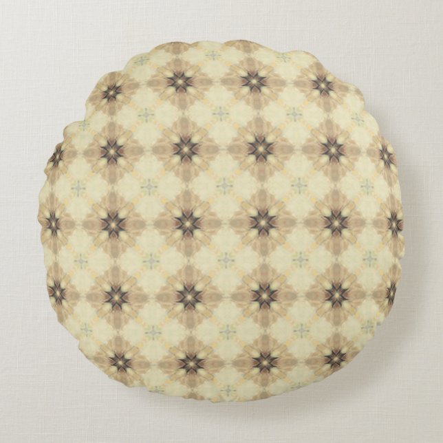 Almofada Redonda Travesseiro redondo Vintage Sunburst - Eterno Char (Frente)