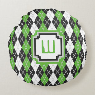 Almofada Redonda Travesseiro Retro Argyle Round