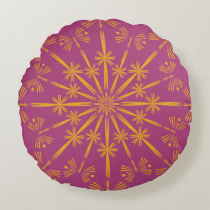 Almofada Redonda Travesseiro Retro Mandala Boysenberry Round