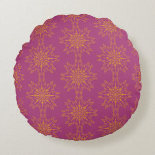 Almofada Redonda Travesseiro Retro Mandala Boysenberry Round
