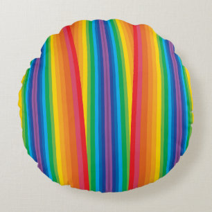 Almofada Redonda Travesseiro Retro Rainbows Round