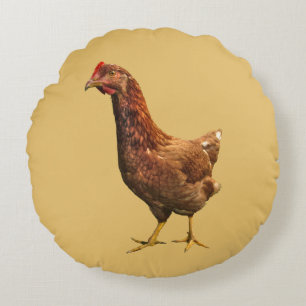 Almofada Redonda Travesseiro Rhode Island Red Hen Chicken Round