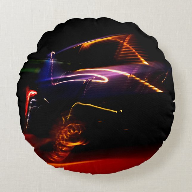 Almofada Redonda travesseiro roxo de dança ao redor do carro (Frente)