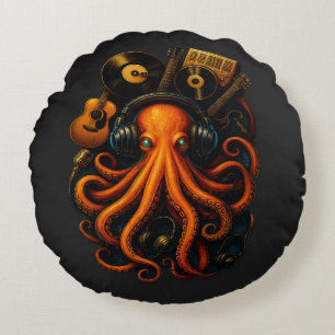 Almofada Redonda "Travesseiro Steampunk Octopus Round - Fantasy Mus