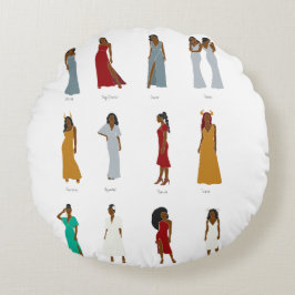 Almofada Redonda Travesseiro Zodíaco da Mulher Negra