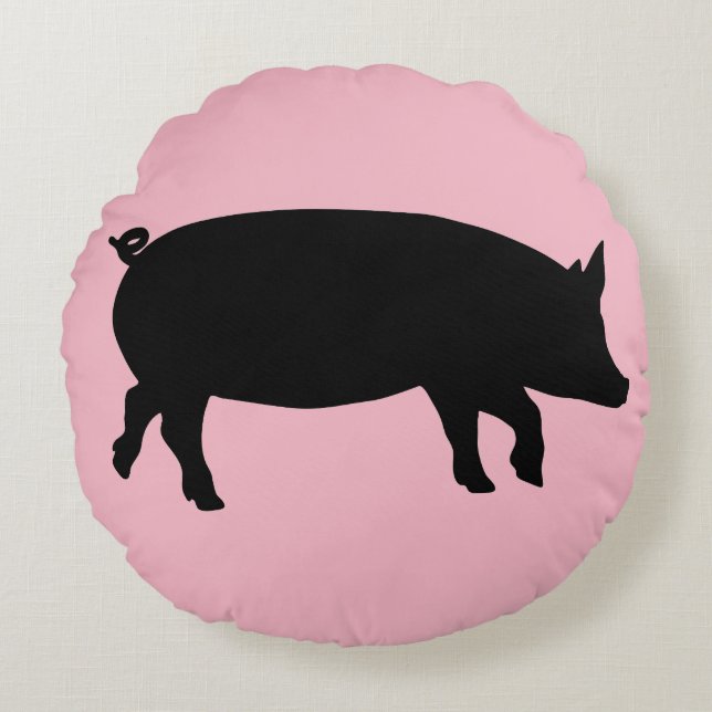 Almofada Redonda Travesseiros PINK PIG redondos (Frente)