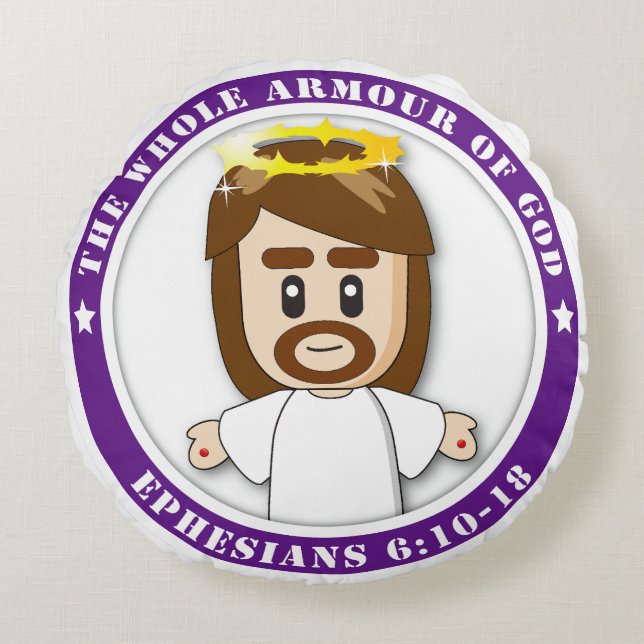 Almofada Redonda Travesseiros redondos LORD JESUS (Frente)