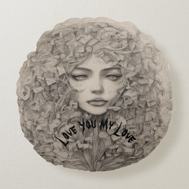 Almofada Redonda Travesseiros únicos de luxo com vida livre (Frente)