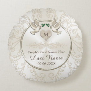 Almofada Redonda Travesseiros Wedding personalizados monograma dos