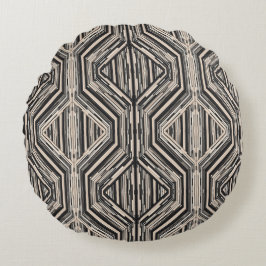 Almofada Redonda Trellis Modern Stripe Squares e Diamantes