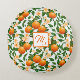 Almofada Redonda Trendy Valencia Orange Monogrammed