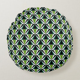 Almofada Redonda Triângulos Verdes