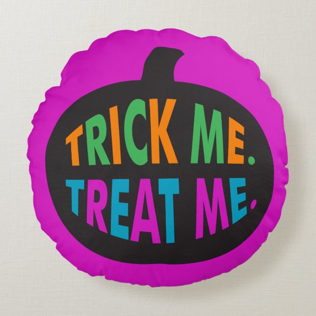 Almofada Redonda Trick Me Tratar, Halloween Multi-Color (Frente)