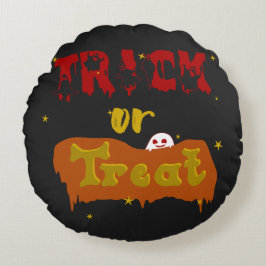 Almofada Redonda Trick or Treat Engraçado Boo Halloween