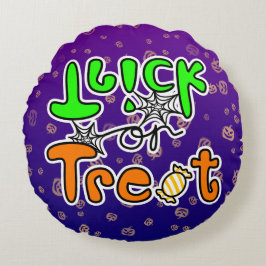 Almofada Redonda Trick ou Treat no Halloween