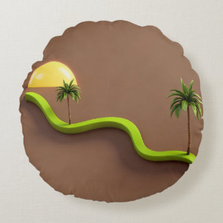 Almofada Redonda Tropical Modern Decorative Throw Pillow