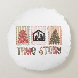 Almofada Redonda True Story Christmas Round Pillow