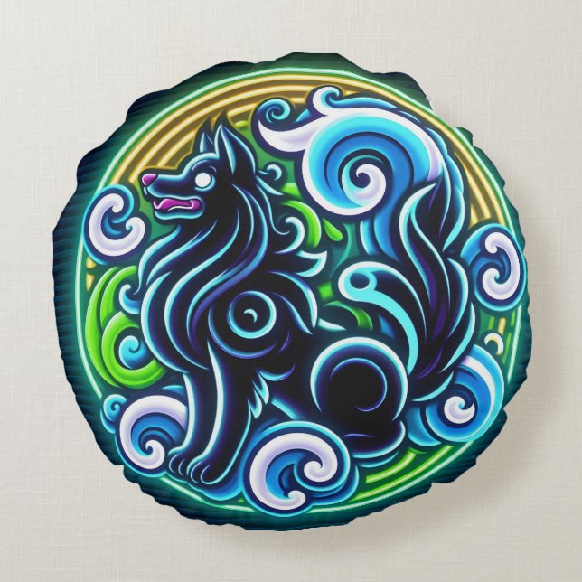 Almofada Redonda Truffet DOG ama a almofada de ondas (Verso)