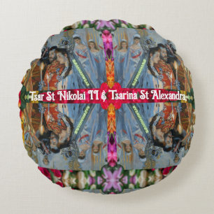 Almofada Redonda Tsar Rua Nikolai II e Tsarina Rua Alexandra Traves