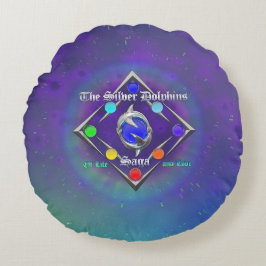 Almofada Redonda TSDS: Da vida e do amor Logotipo Azul e Verde