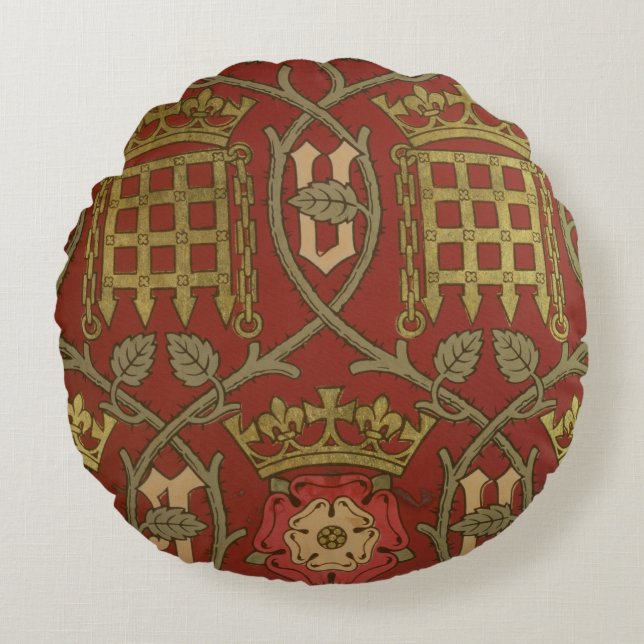 Almofada Redonda "Tudor aumentou", papel de parede da reprodução (Frente)