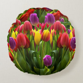 Almofada Redonda Tulipas Bris