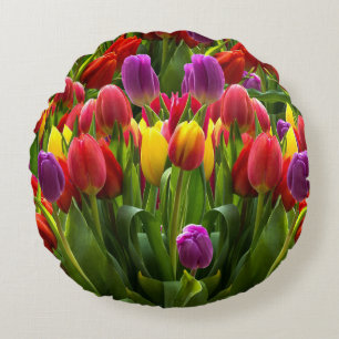 Almofada Redonda Tulipas Bris