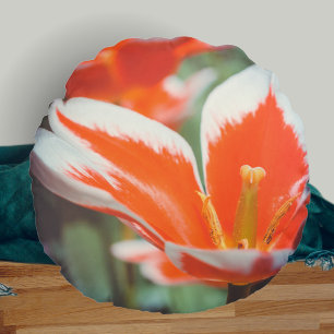 Almofada Redonda Tulipas vermelhas