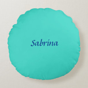 Almofada Redonda Turquoise Blue Professional Modern Elegant Name