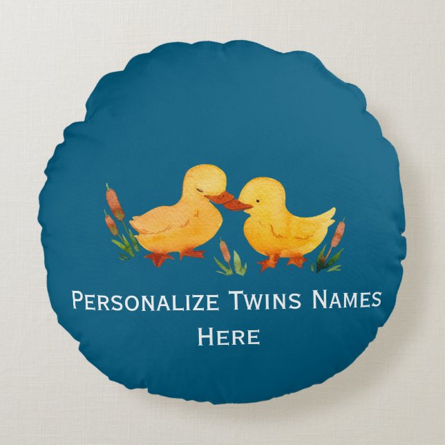 Almofada Redonda Twin Ducklings (Frente)