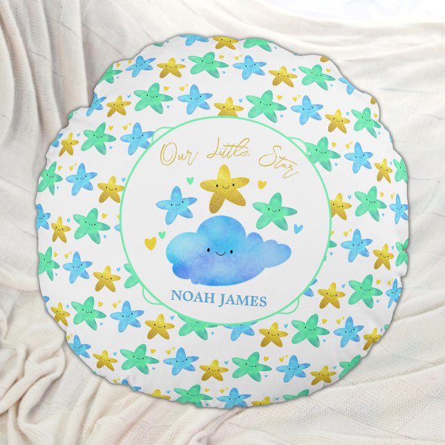 Almofada Redonda Twinkle Twinkle Pequena Estrela, Bebê Personalizad (Criador carregado)