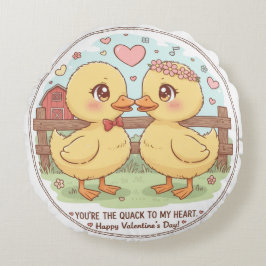 Almofada Redonda two ducks and love , you are the quack of my heart