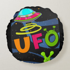 Almofada Redonda ufo no espaço diga oi
