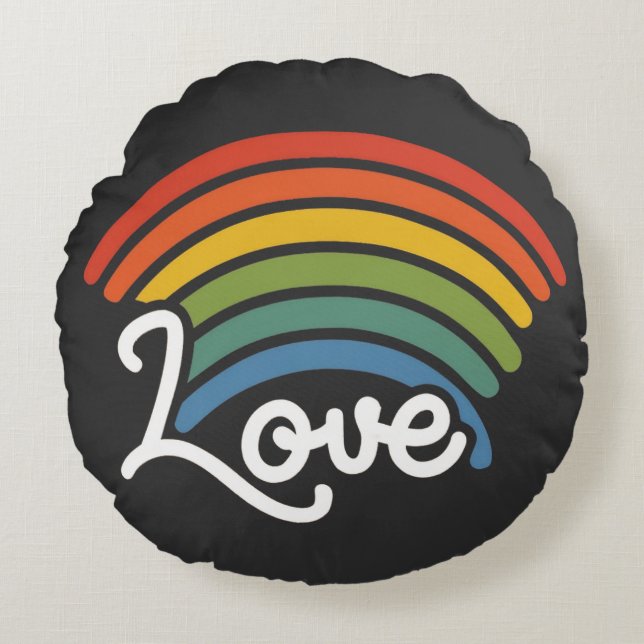 Almofada Redonda Um arco-íris do amor (Frente)