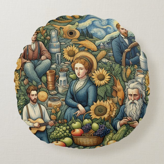 Almofada Redonda Um cheio de sinceridade, Travesseiro (Frente)