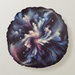 Almofada Redonda Um design de abstrato-galáxia captando o mistério 
