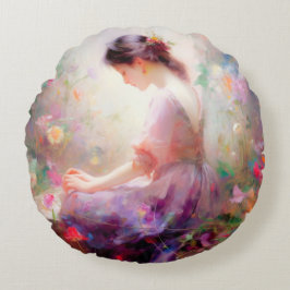 Almofada Redonda Um sonho de dia das flores