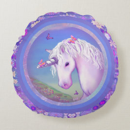 Almofada Redonda Um Travesseiro de Ênfase Roxo