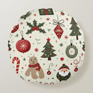Almofada Redonda Um travesseiro de Natal