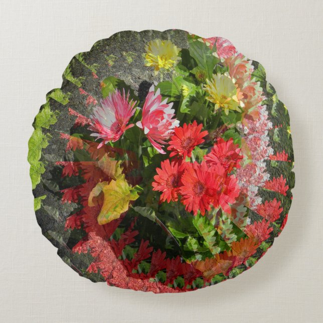 Almofada Redonda Uma buquê para você... (Frente)