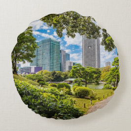 Almofada Redonda Uma caminhada pelos jardins de Hama Rikyu, Tóquio
