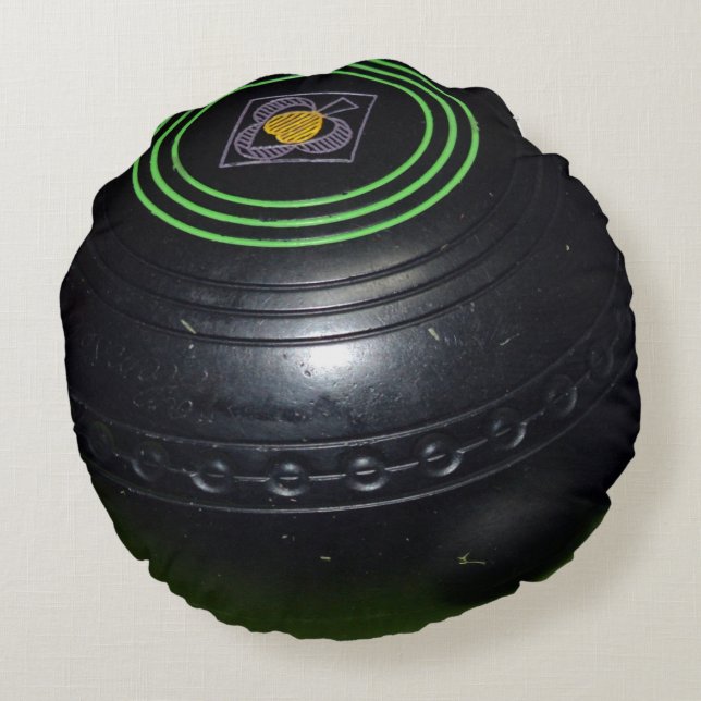 Almofada Redonda Uma Tigela Preta, (Verso)