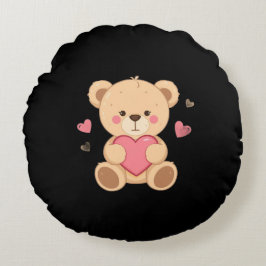 Almofada Redonda Ursa Teddy Fofa Segurando Coração – amor