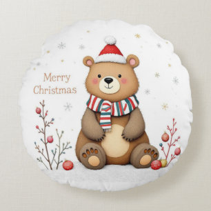 Almofada Redonda Urso de Natal