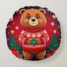Urso Fofo de Suéter de Natal