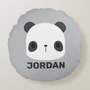 Almofada Redonda Urso Panda Bonito com Nome Personalizado