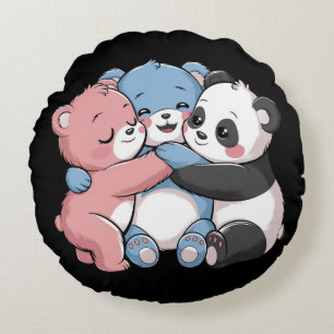 Almofada Redonda Ursos de Teddy Bonitos com Panda