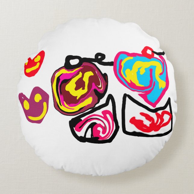 Almofada Redonda valentine's day cupcakes (Frente)