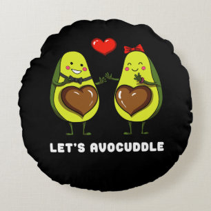 Almofada Redonda Vamos Avocuddle Cute Avocado Vegan Piada